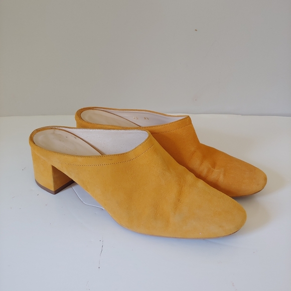 Everlane The Day Heel Mule Slip On Shoes Yellow Suede Size 8.5 - Picture 4 of 15